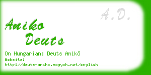 aniko deuts business card